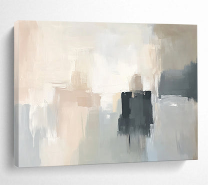 “Neutral Abstract Layers” - Beige, Gray, White, Black - Subtle Abstract Layers - Acrylic Painting HB1319
