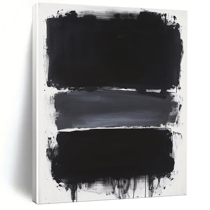 Black, Gray and White Layered Rectangles "Subtle Depth" Painting On Canvas HB277