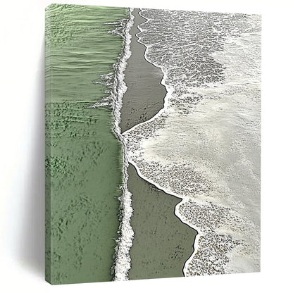 Contemporary large abstract painting depicting coastal harmony with vibrant waves and intricate patterns reflecting nature's serene beauty. DLZ1436