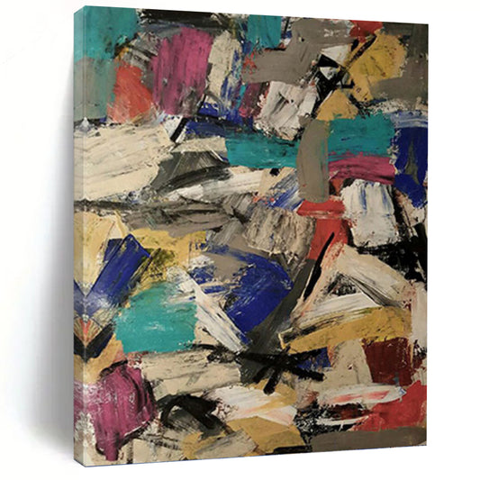 Vast Hand - Painted Custom Textured Canvas Abstract for Bar & Hotel Lobby DKH1039