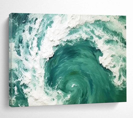 Turquoise Ocean Swirl - Dramatic Bathroom Focal Point DLZ064