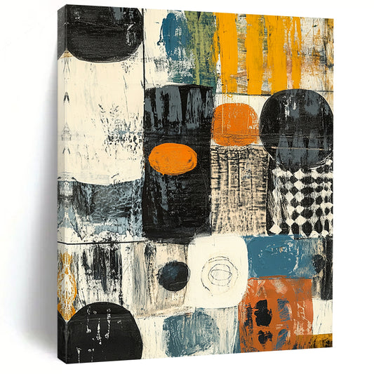 Colorful Abstract Blocks "Playful Composition" Painting On Canvas HB296