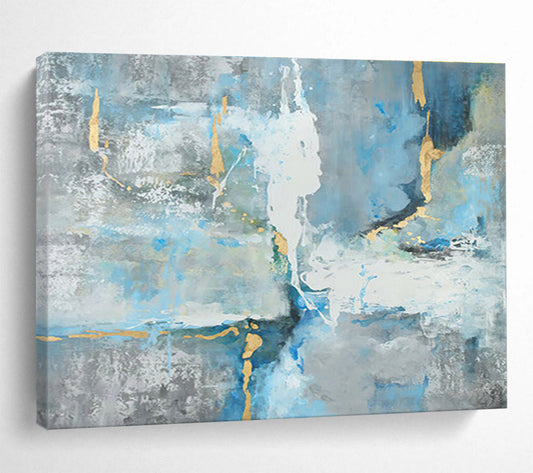 Large - Sized Hand - Painted Textured Abstract Painting for Accented Interiors DKH756