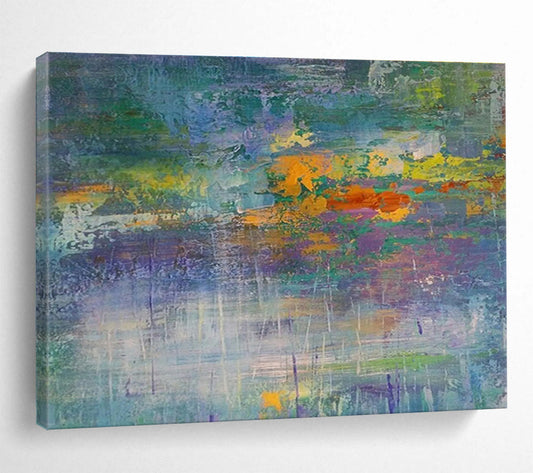 Vast - Sized Hand - Painted Textured Abstract Canvas for Decorative Statement DKH714