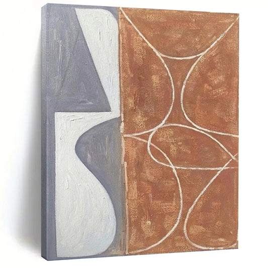 Designer - Curated Luxury: Hand - Rendered Textured Canvas Art for Hotel Suite & Living Room DKH1138