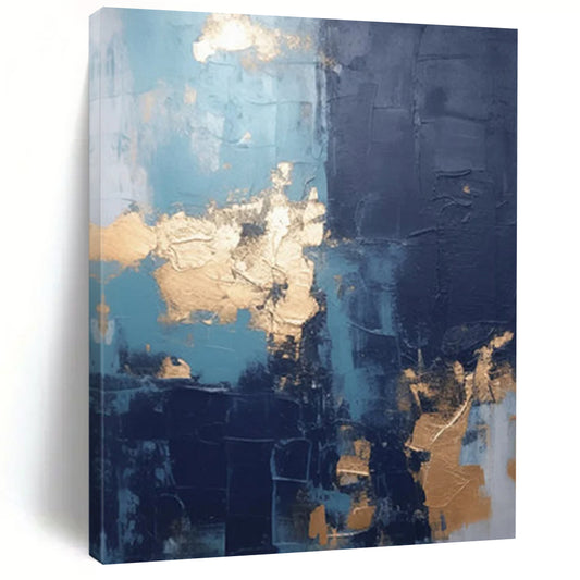 Snow - Capped Peaks: Monumental Hand - Painted Custom Abstract Art for Office and Hallway DTP130