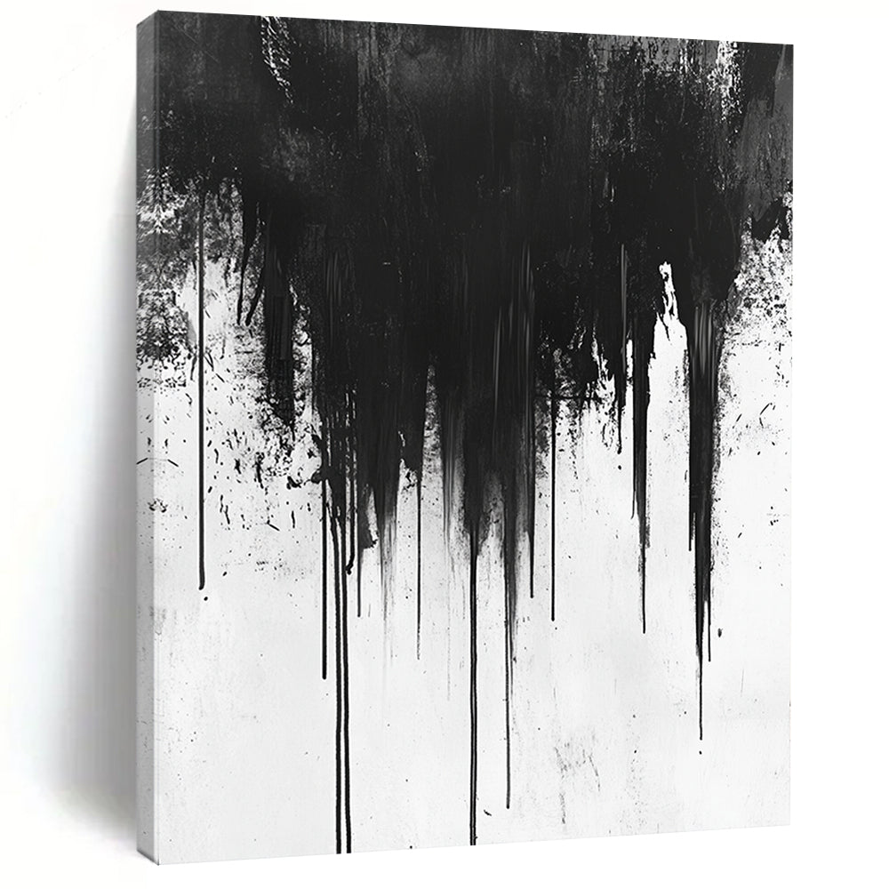 Black Dripping Paint "Gothic Drip" Painting On Canvas HB302