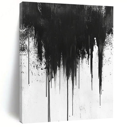 Black Dripping Paint "Gothic Drip" Painting On Canvas HB302