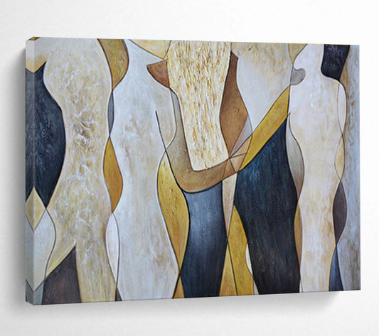 Grand Textured Hand - Painted Abstract Artwork for Interior Prestige DKH731