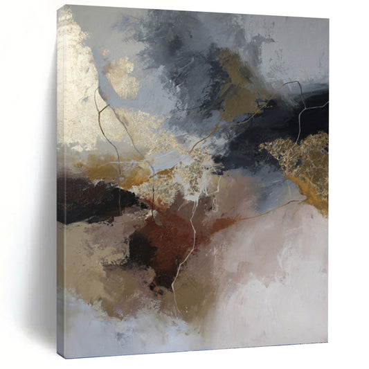 Large - Format Hand - Painted Custom Textured Abstract Mural for Office & Bedroom DKH1017