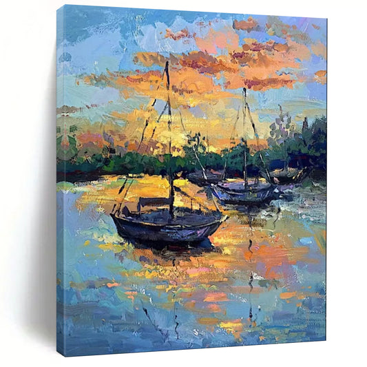 Large-Scale Hand-Painted Abstract Mural for Bedroom & Living Room LargeART1894