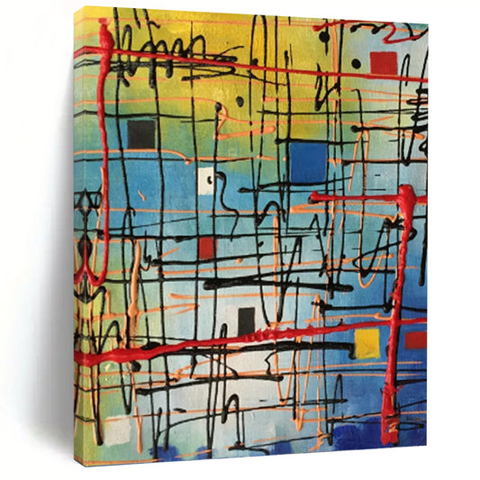 Grand Vertical Hand - Painted Textured Custom Abstract Artifact for Bedroom and Living Room DKH1582