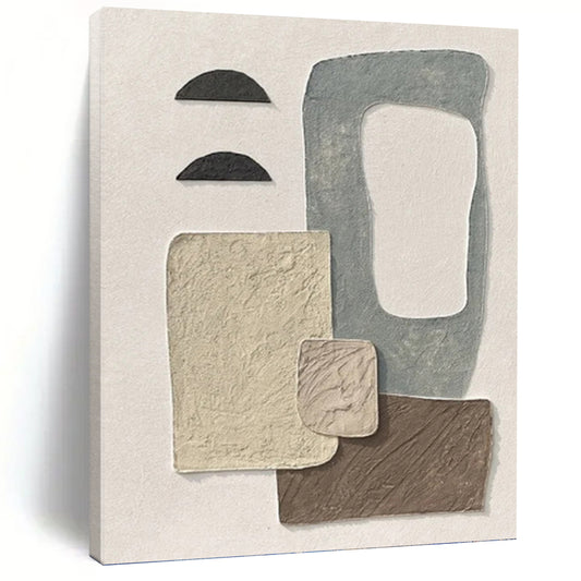 Custom - Designed by Designers: Hand - Rendered Textured Canvas Painting for Office & Hallway DKH1135