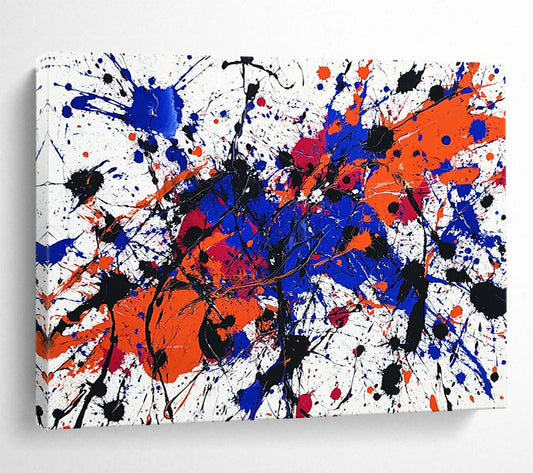 Splatter Abstract Expressionist - Dynamic Abstract Oil Painting On Canvas HB0484