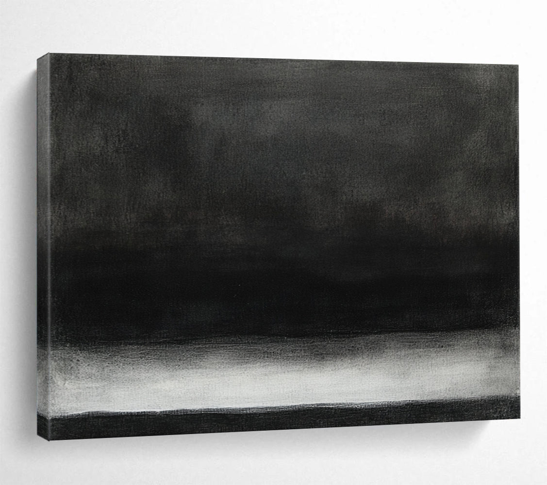 “Minimalist Black - White Gradient” - Black, White, Gray, Subtle Gradient Layers - Acrylic Painting HB1663