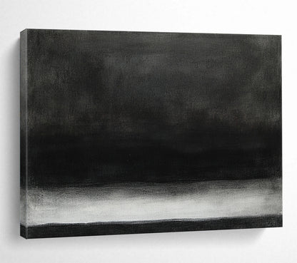 “Minimalist Black - White Gradient” - Black, White, Gray, Subtle Gradient Layers - Acrylic Painting HB1663
