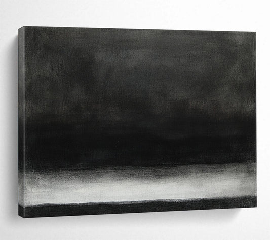 “Minimalist Black - White Gradient” - Black, White, Gray, Subtle Gradient Layers - Acrylic Painting HB1663