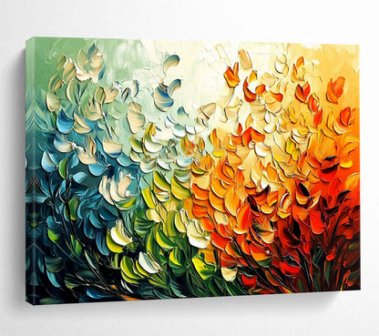 “Textured Floral Gradient” - Green, Orange, Blue, Textured Floral Gradient HB1142