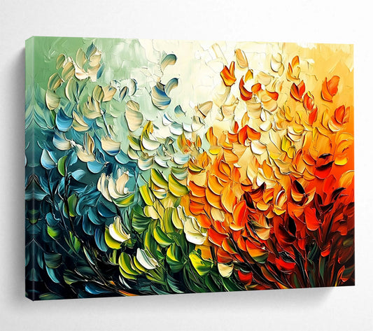 “Textured Floral Gradient” - Green, Orange, Blue, Textured Floral Gradient HB1142