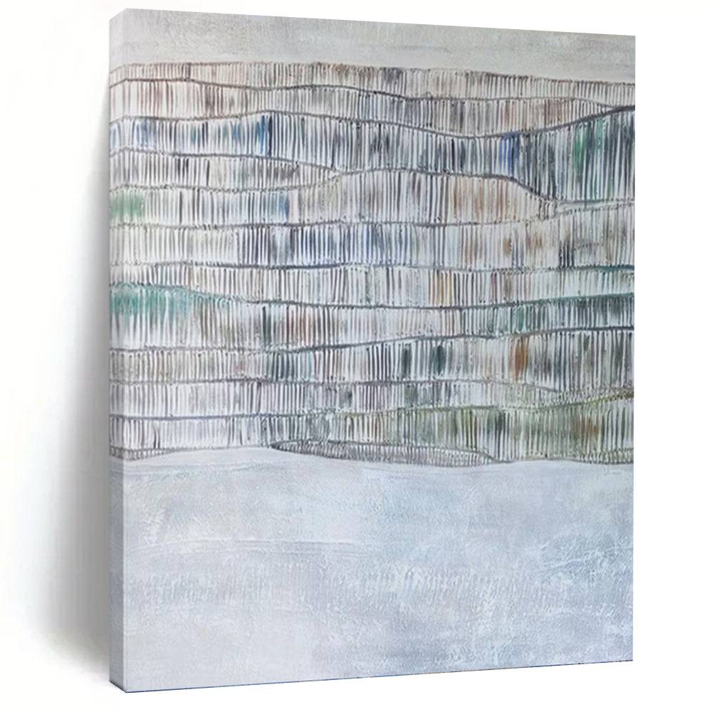 Colossal Hand - Painted Custom Textured Canvas Abstract for Hotel Lobby & Entryway DKH1043