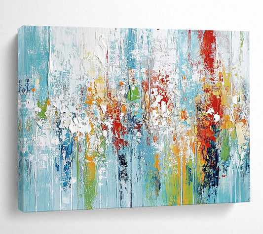 “Colorful Abstract Drips” - Blue, Red, Yellow, Green with Dripping Paint - Abstract Acrylic HB1357