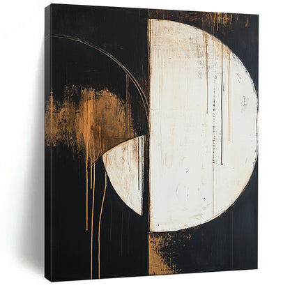 Half - Moon Shapes with Earthy Tones "Earthy Balance" Painting On Canvas HB295
