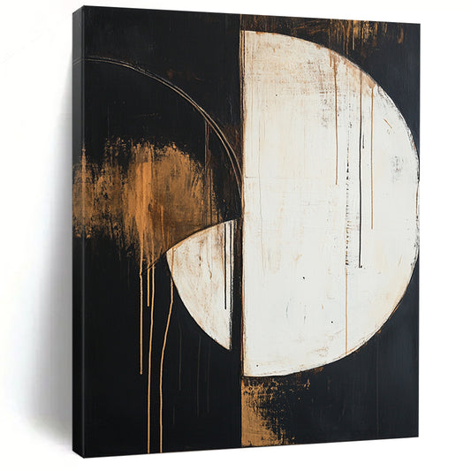 Half - Moon Shapes with Earthy Tones "Earthy Balance" Painting On Canvas HB295