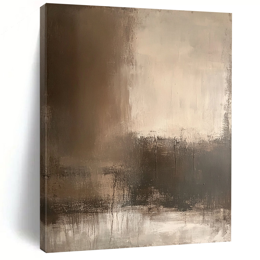Contemporary abstract artwork featuring earthy tones and textured wall designs perfect for atmospheric backdrops and mixed media applications. DLZ1166