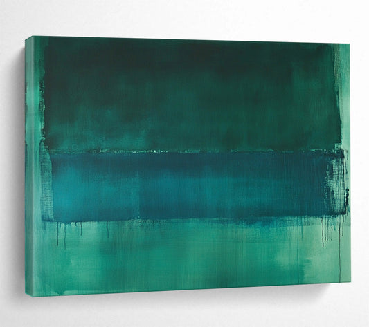 “Teal Layers” - Green, Blue, Teal, Minimalist Color Field Painting On Canvas HB1061