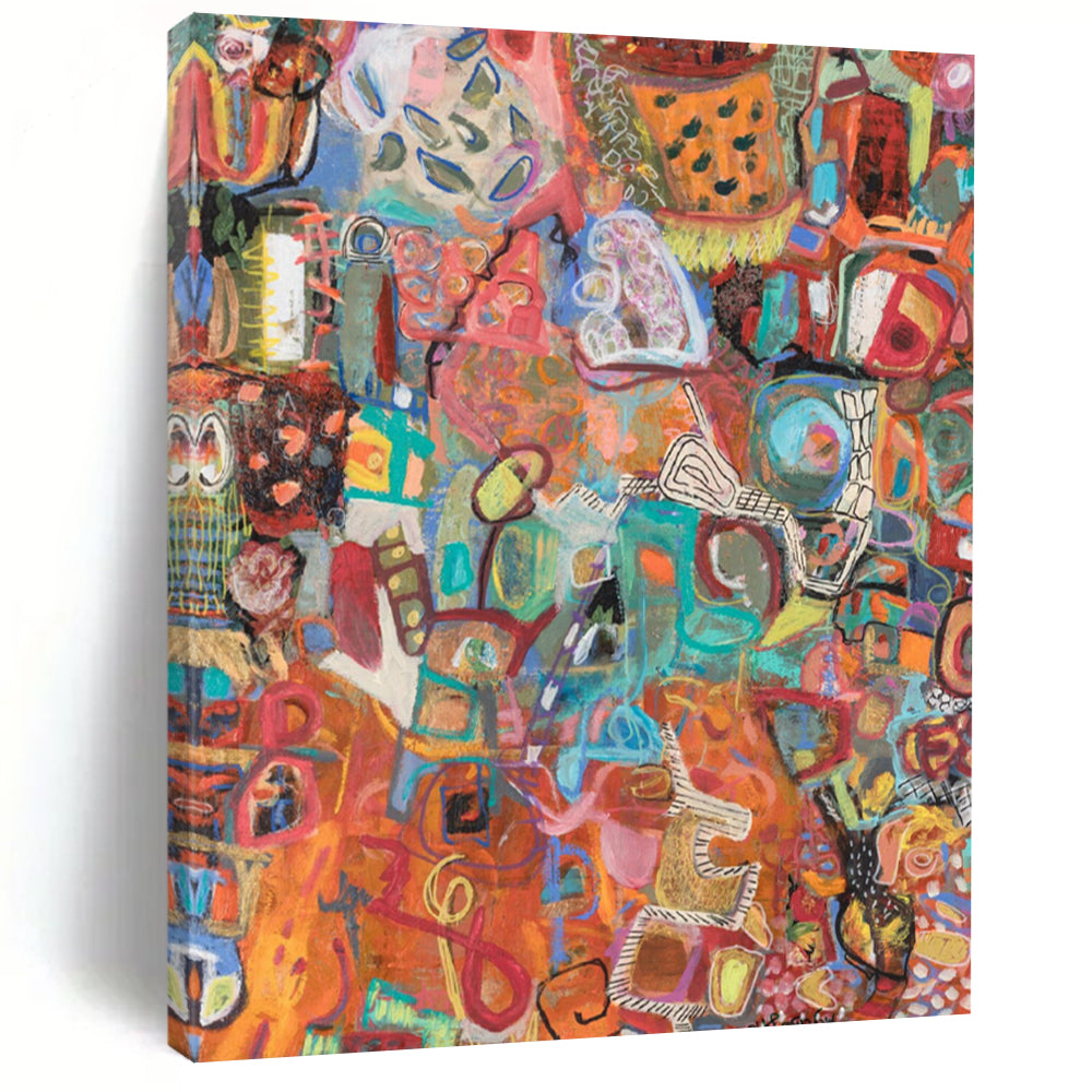 Hand-Painted Large Custom Abstract Art: Textured Details for Hotel & Hallway DTP291