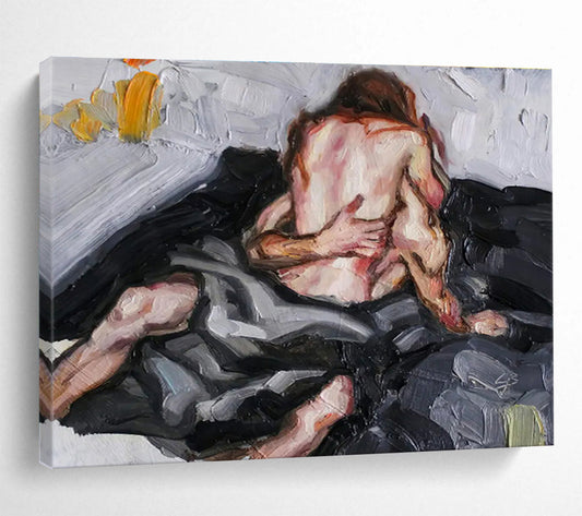 Massive Hand - Painted Textured Abstract Canvas for Living Room & Entryway DKH613