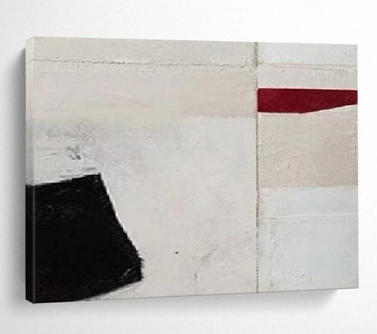 Black - Red Minimalist Abstract - Modern Gallery Wall Piece DLZ110