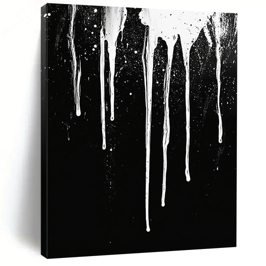 White Dripping Paint with Spots "Starry Drip" Painting On Canvas HB307