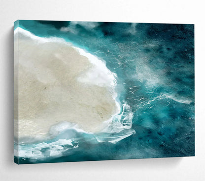 Aerial Coastal View - Large Colorful Living Room Centerpiece DLZ125