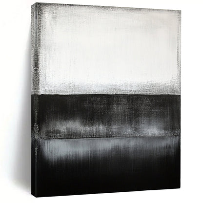 Black, White, Gray, Gradient Layers "Monochrome Horizon" Abstract Color Field Painting On Canvas HB164