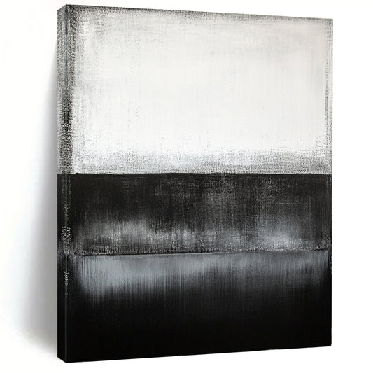 Black, White, Gray, Gradient Layers "Monochrome Horizon" Abstract Color Field Painting On Canvas HB164