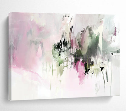 “Soft Colorful Abstract Drips” - Soft Palette, Abstract Drip Shapes Painting On Canvas HB0865