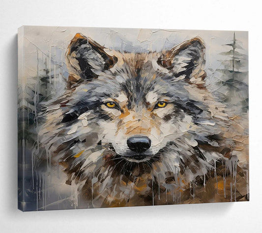 Textured Wolf Portrait - Wild Adventure Den Decor DLZ078