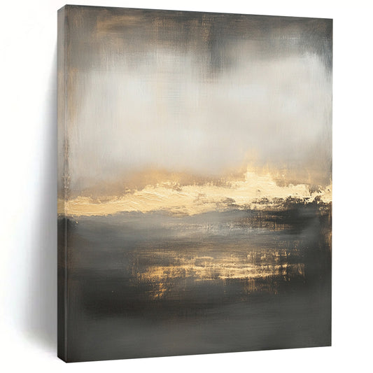 Subtle Tones Abstract Landscape "Moody Horizon" Painting On Canvas HB293