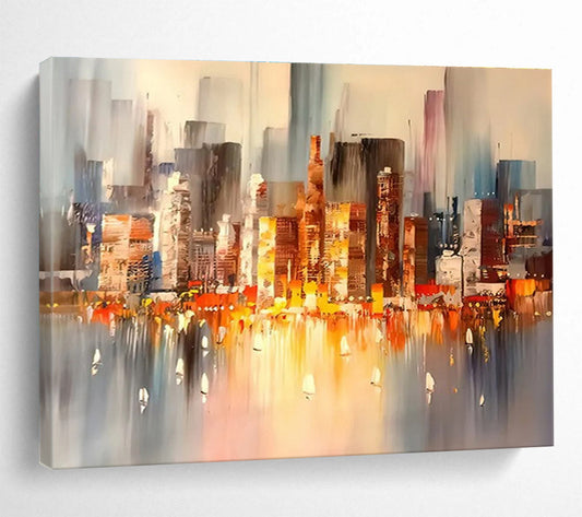Statement - Making Large Abstract Canvas with Rich Textural Layers for Living Room & Office DKH899