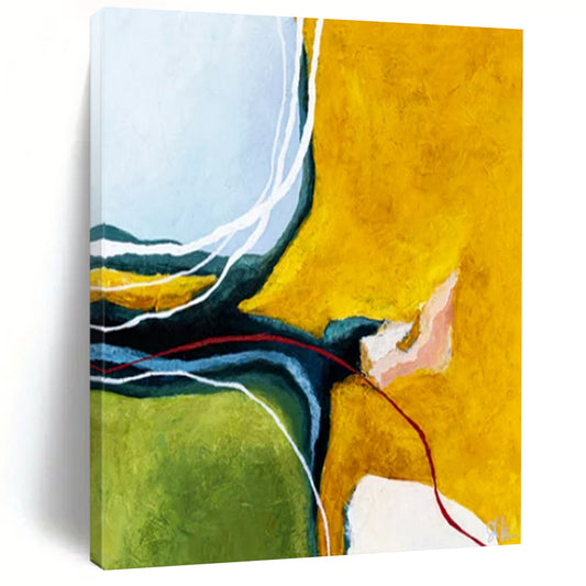 Ravishing Expansive Hand-Painted Abstract Artworks: Enchant Your Living Room & Hotel LargeART2387