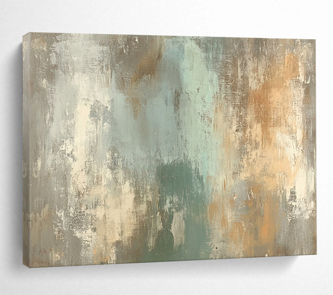 “Abstract Earth Tones” - Grays, Browns, Teals, Abstract Textured Painting - Acrylic Painting HB1765