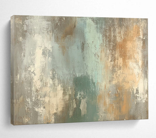“Abstract Earth Tones” - Grays, Browns, Teals, Abstract Textured Painting - Acrylic Painting HB1765