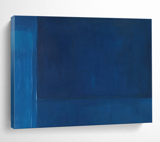 “Deep Blue Minimalist Blocks” - Deep Blue, Block Shapes, Minimalist Painting On Canvas HB0844