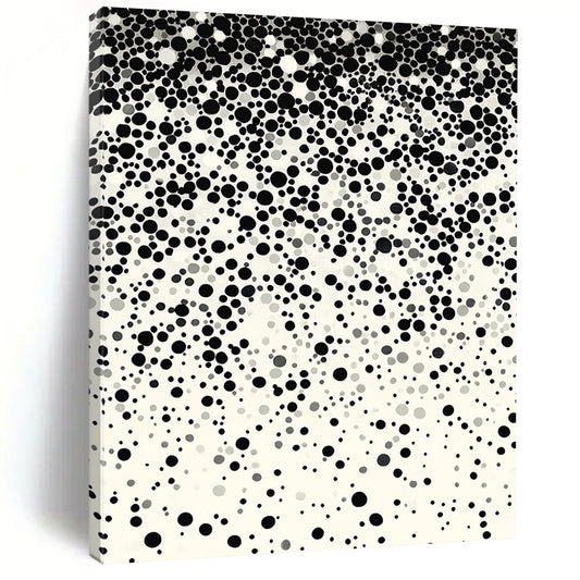 Black Dots Gradient on Light Background - “Subtle Dot Transition” Painting On Canvas HB225