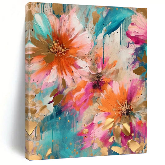 Grand - Sized Vertical Hand - Painted Textured Custom Abstract Crescendo for Office and Bedroom DKH1598