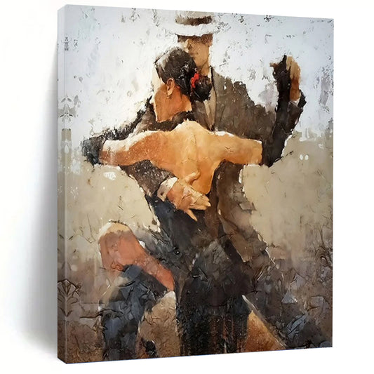 Vertical Hand - Painted Custom Abstract Artwork for Dining Room and Entryway DKH1636