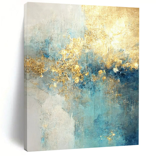 Monumental - Extent Hand - Painted Textured Custom Abstract Gemstone for Dining Room and Living Room DTP077