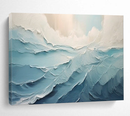 Textured Ocean Wave - Dynamic Coastal Living Room Art DLZ227