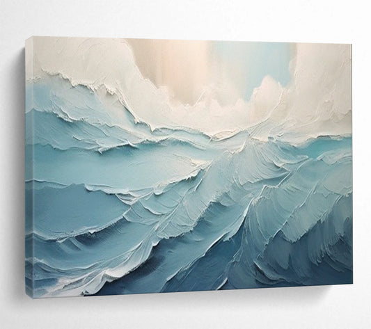 Textured Ocean Wave - Dynamic Coastal Living Room Art DLZ227
